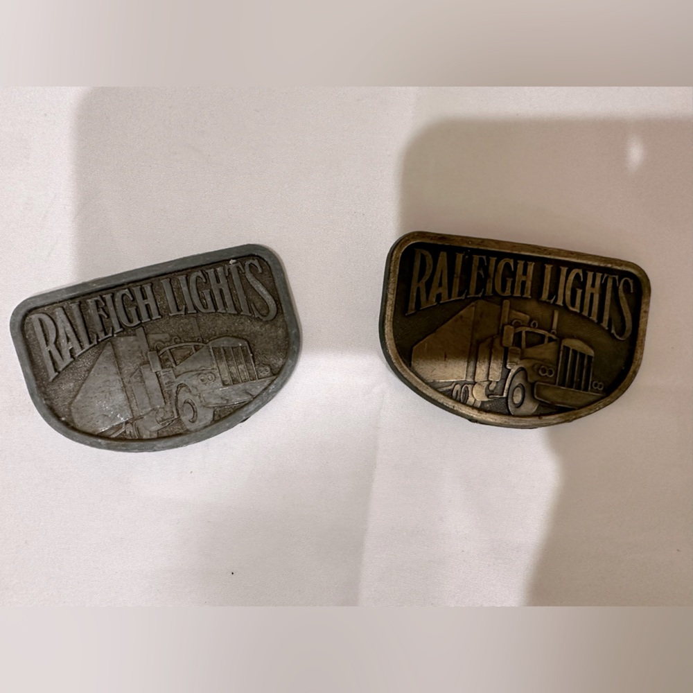 2 Vintage Raleigh Lights Belt Buckles